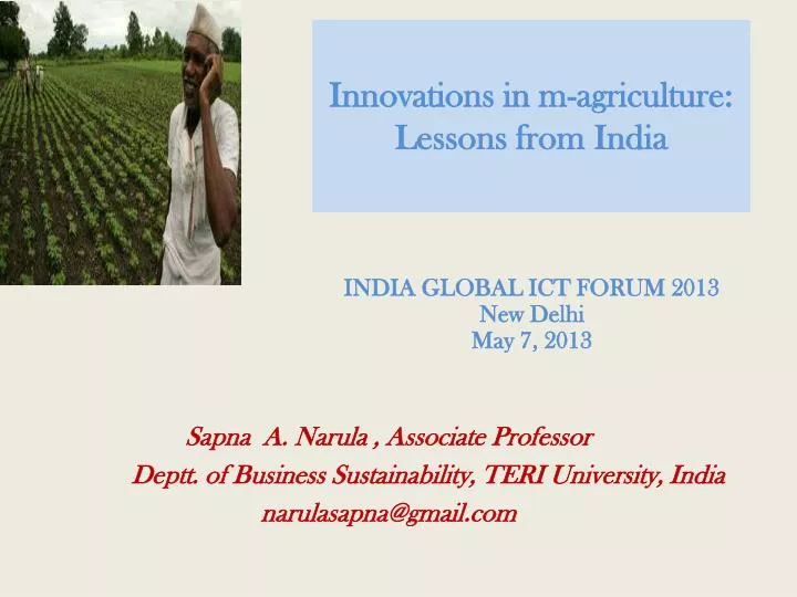 innovations in m agriculture lessons from i ndia