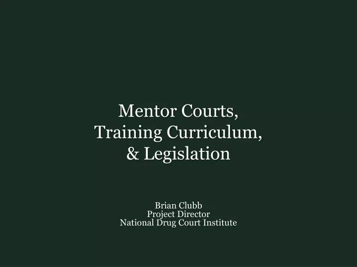 mentor courts training curriculum legislation