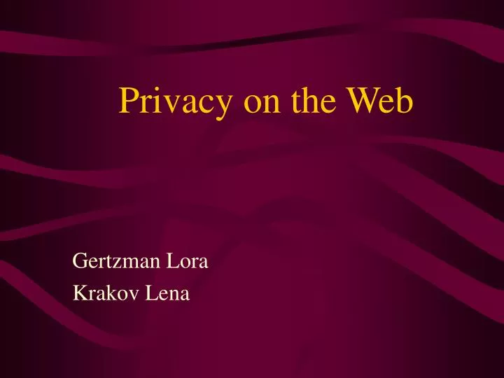 privacy on the web