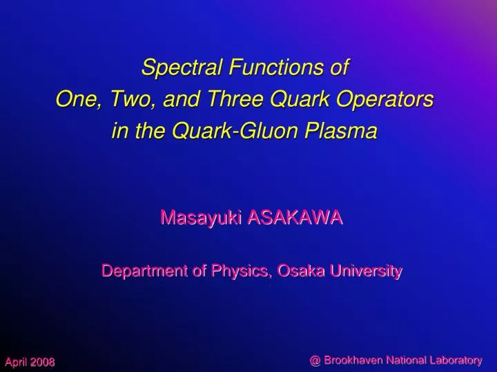spectral functions of one two and three quark operators in the quark gluon plasma