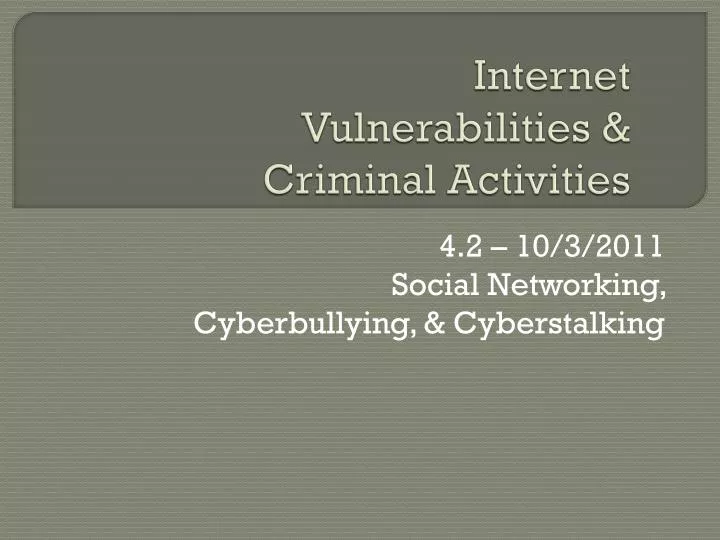 internet vulnerabilities criminal activities