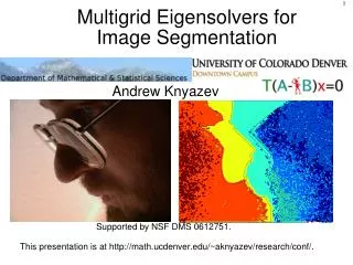 Multigrid Eigensolvers for Image Segmentation