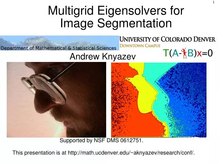multigrid eigensolvers for image segmentation