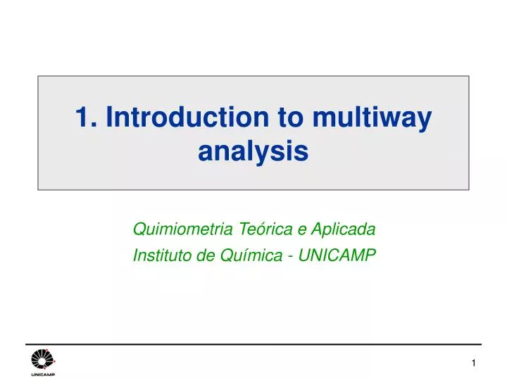 1 introduction to multiway analysis