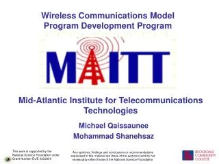Wireless Communications Model Program Development Program