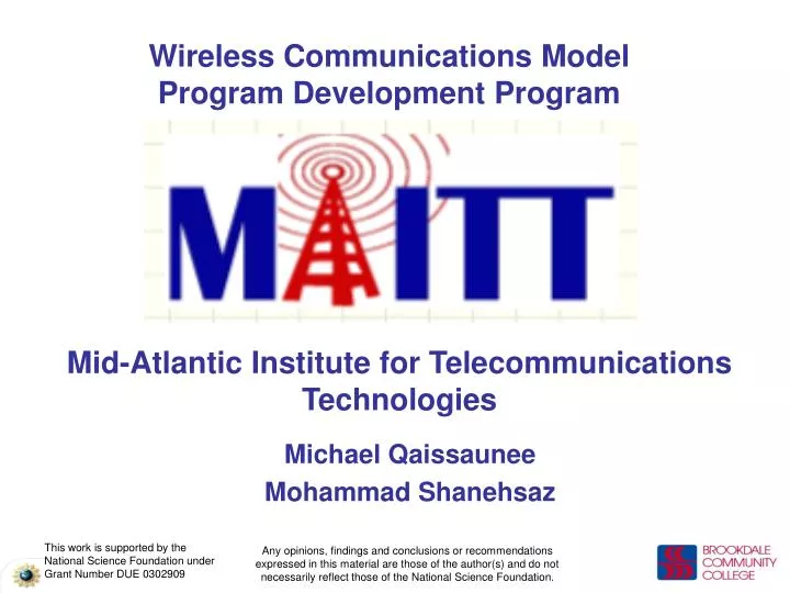 wireless communications model program development program