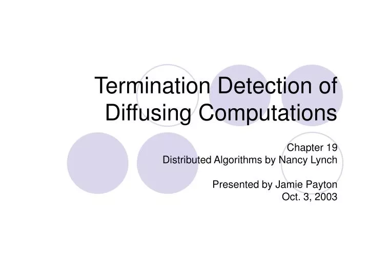 termination detection of diffusing computations