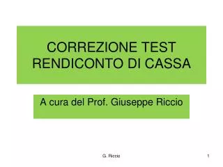 correzione test rendiconto di cassa