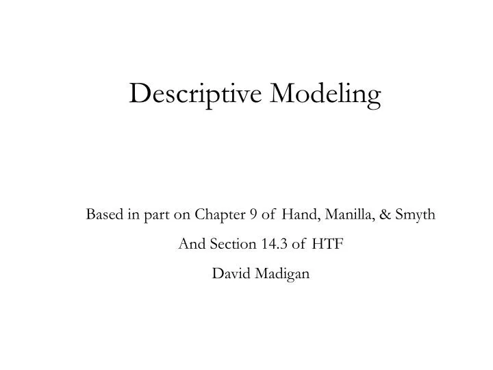 descriptive modeling