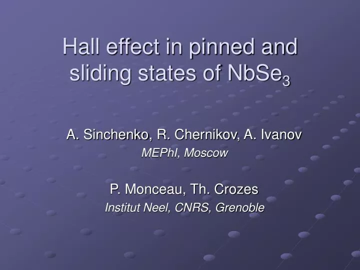 hall effect in pinned and sliding states of nbse 3