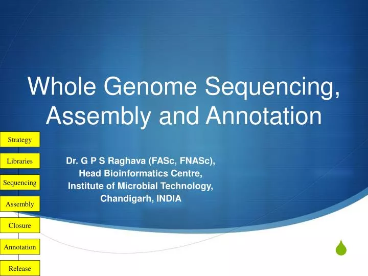 whole genome sequencing assembly and annotation