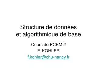 structure de donn es et algorithmique de base