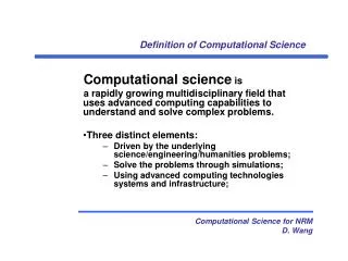 Definition of Computational Science