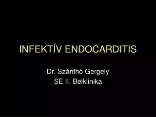 infekt v endocarditis
