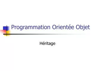 programmation orient e objet