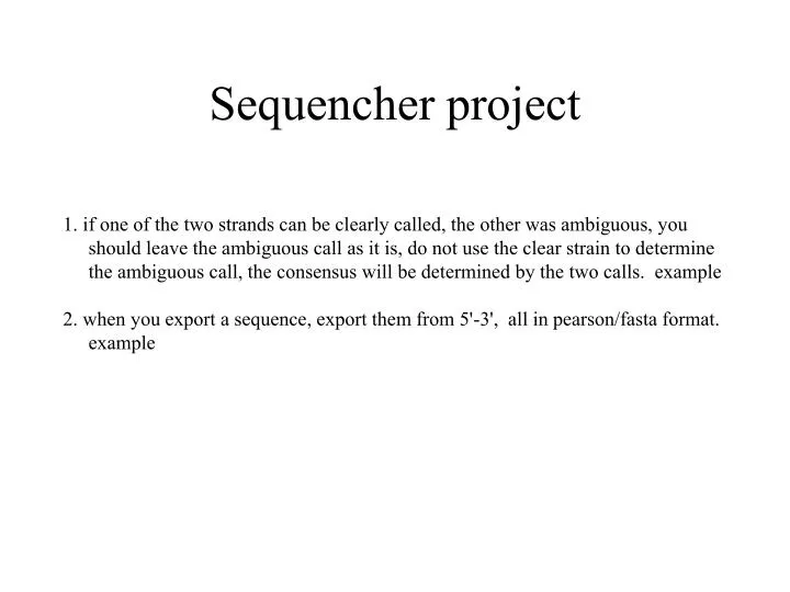 sequencher project