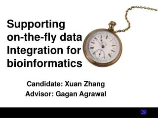 Supporting on-the-fly data Integration for bioinformatics