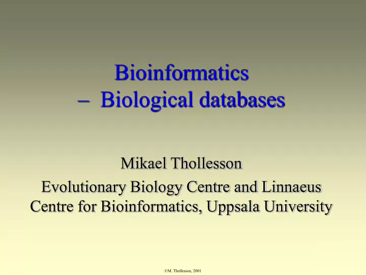 bioinformatics biological databases