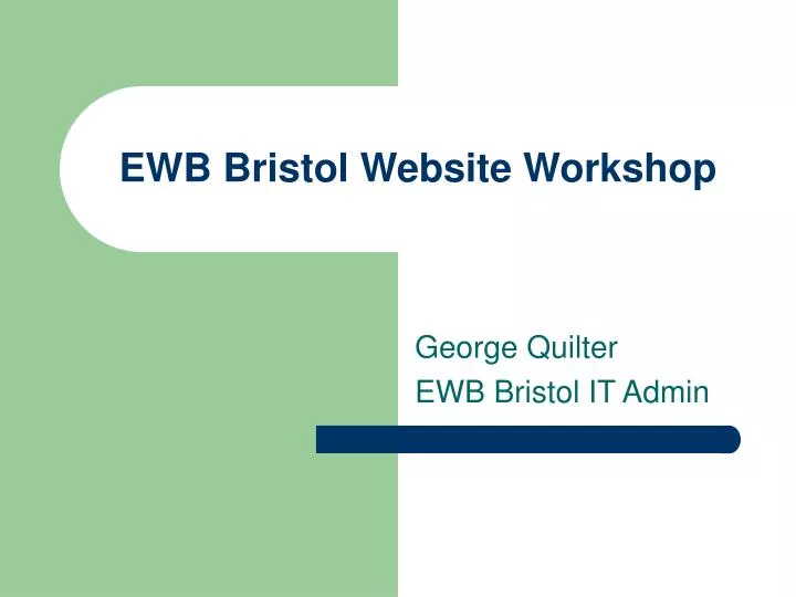 ewb bristol website workshop