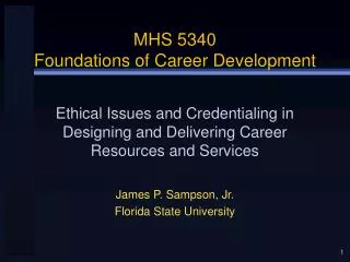 MHS 5340 Foundations of Career Development