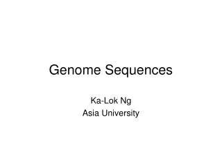 Genome Sequences