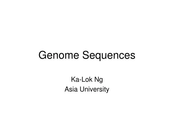 genome sequences