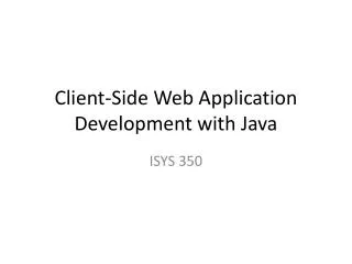 client side web application development with java