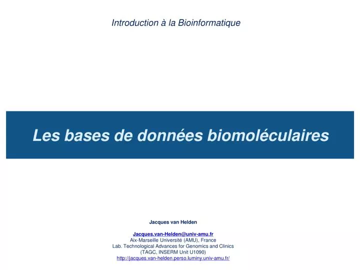 introduction la bioinformatique
