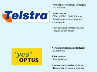 Network development strategies 4G Network Joint venture