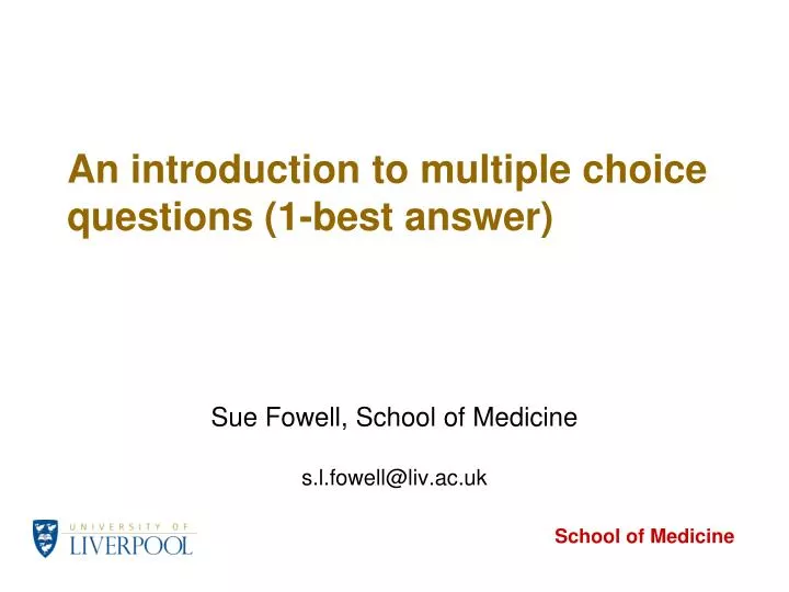 an introduction to multiple choice questions 1 best answer