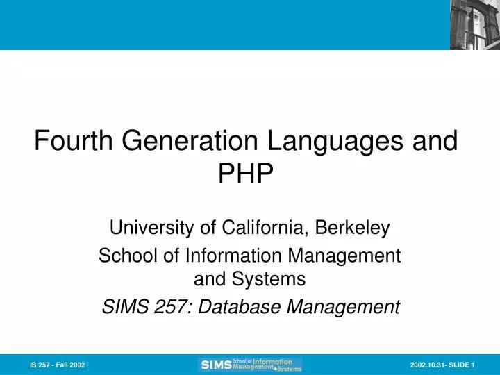 fourth generation languages and php