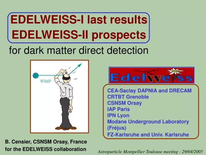 edelweiss i last results edelweiss ii prospects for dark matter direct detection