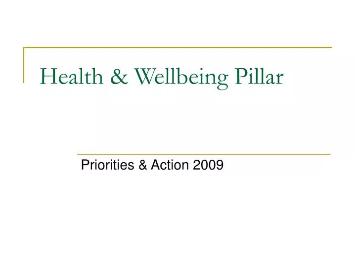 health wellbeing pillar