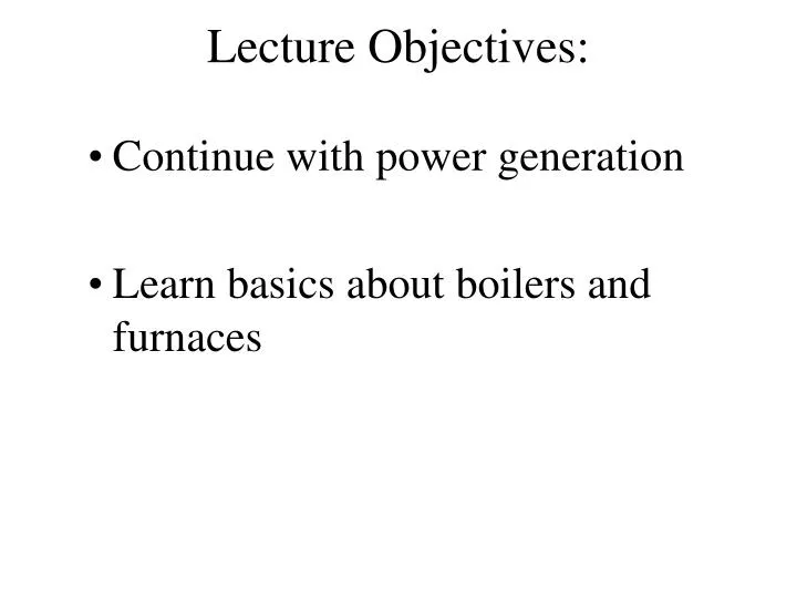 lecture objectives