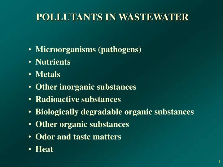 pollutants in wastewater