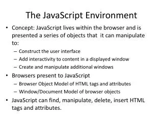 The JavaScript Environment