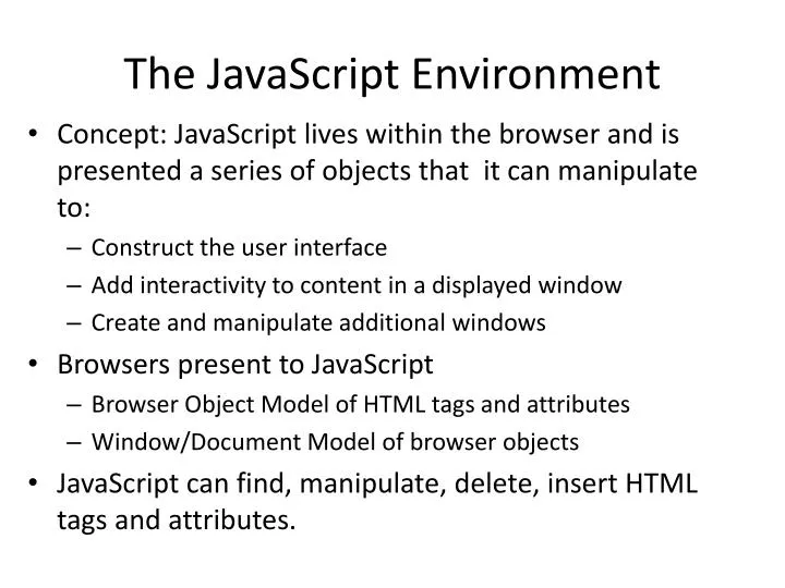 the javascript environment