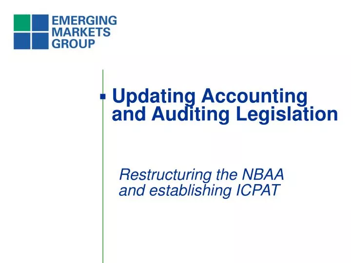 updating accounting and auditing legislation