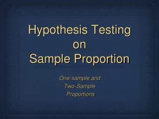 Hypothesis Testing on Sample Proportion