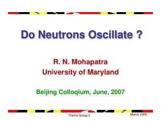Do Neutrons Oscillate ?