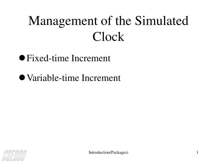 management of the simulated clock