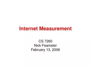 Internet Measurement