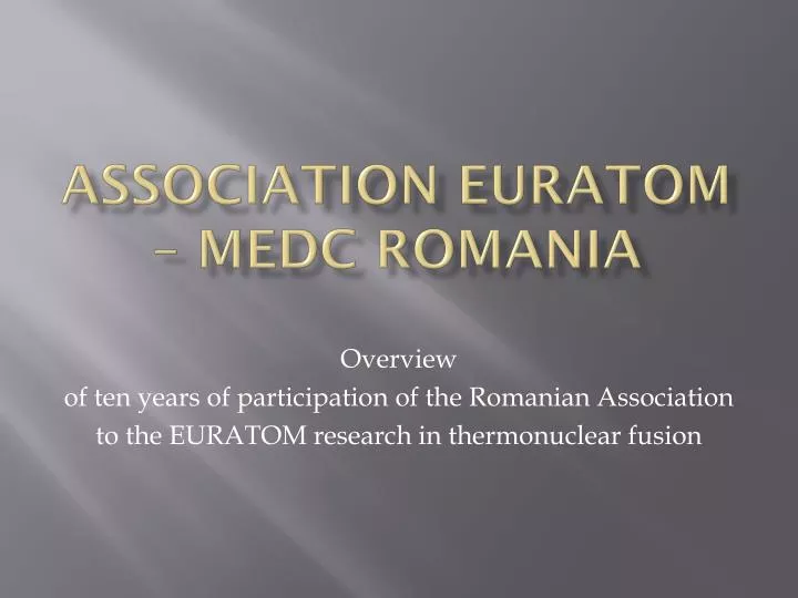association euratom medc romania