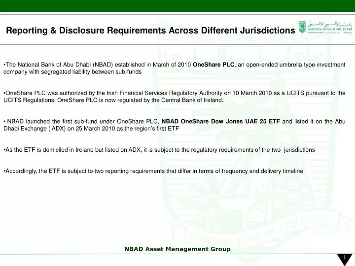 reporting disclosure requirements across different jurisdictions