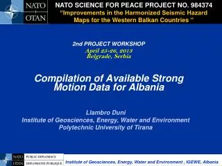 NATO SCIENCE FOR PEACE PROJECT NO. 984374