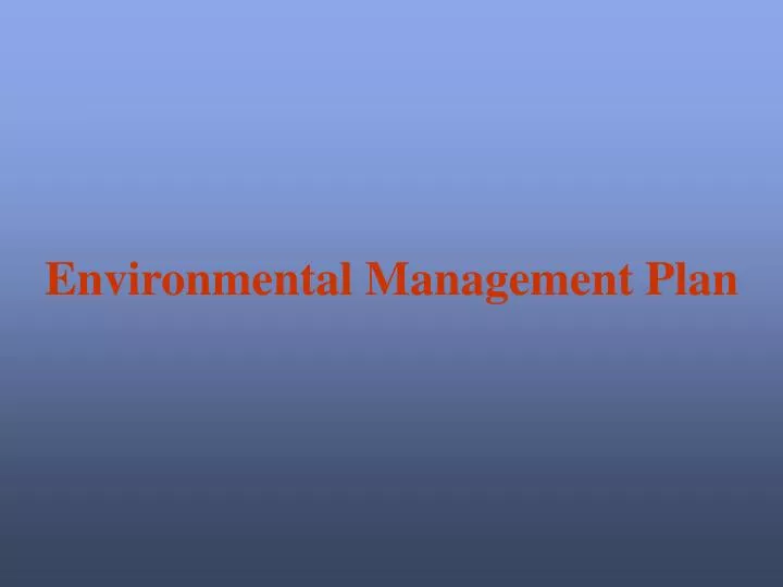 environmental management plan