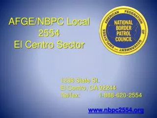 AFGE/NBPC Local 2554 El Centro Sector