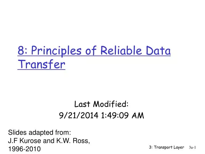 8 principles of reliable data transfer