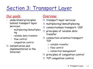 Section 3: Transport Layer
