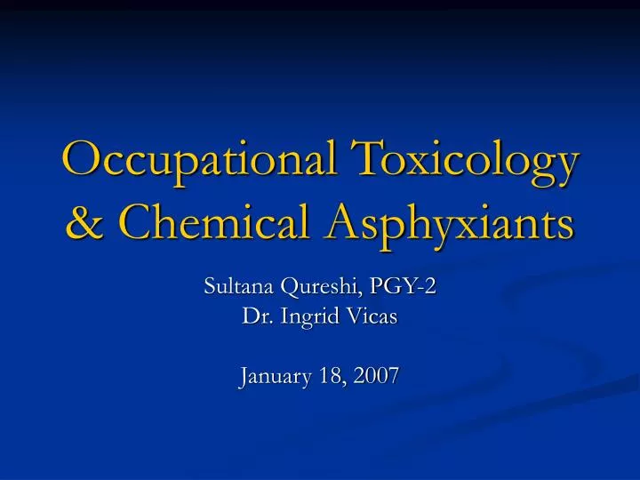 occupational toxicology chemical asphyxiants